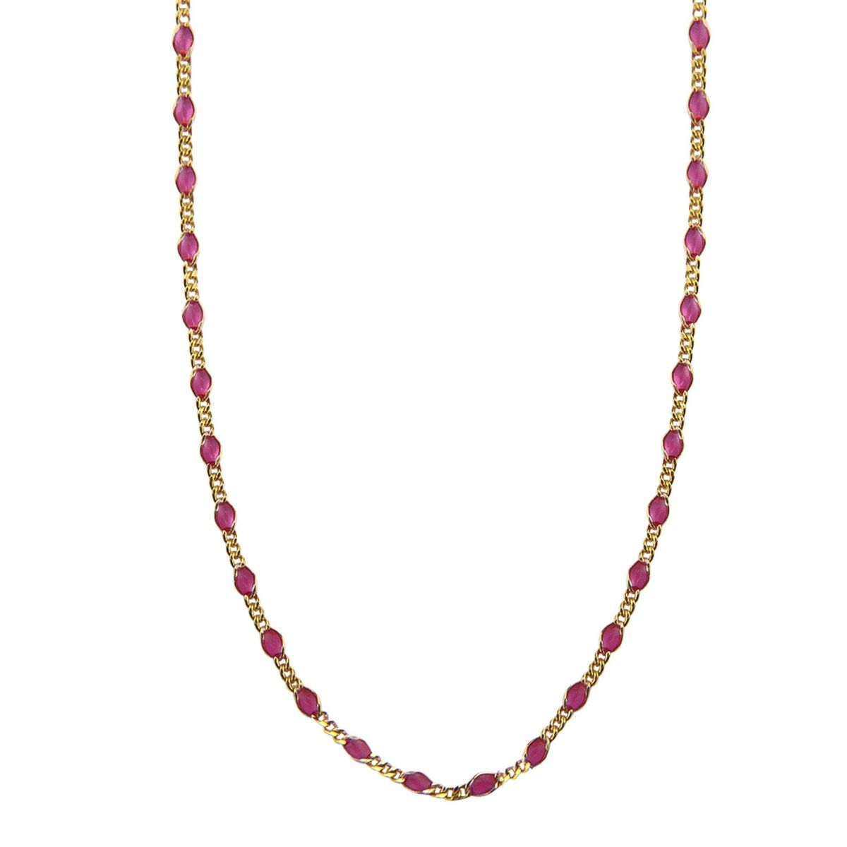 Jeberg Jewellery - Wild rose beaded halskæde, 42+3 cm Forgyldt sølv sterlingsølv