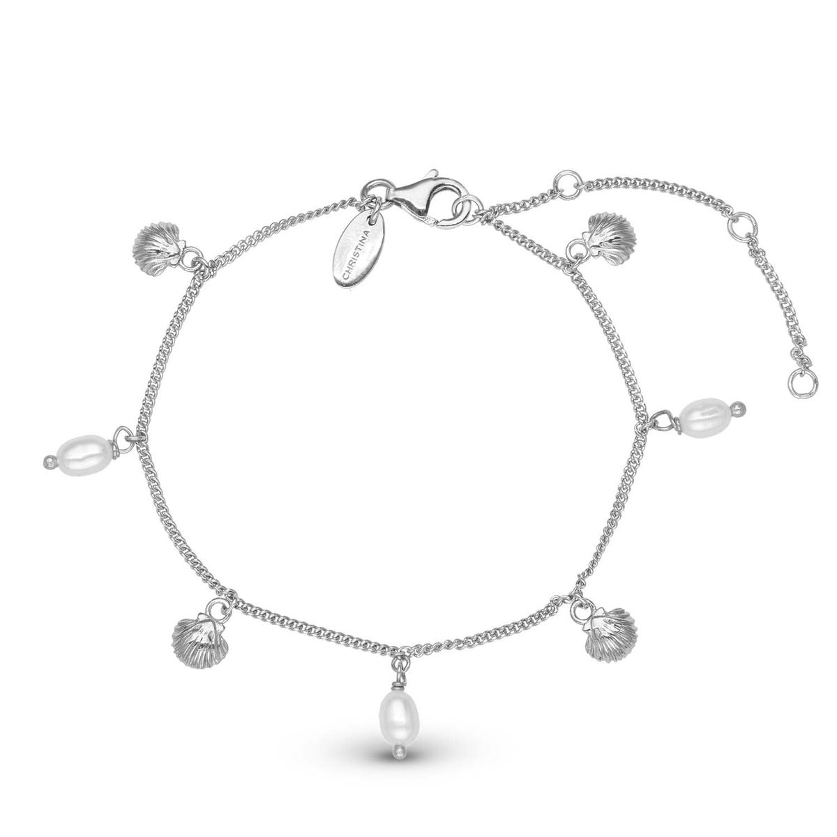 Christina Design London Jewelry & Watches - Pearl Shell armbånd , 17-20 cm Sterlingsølv