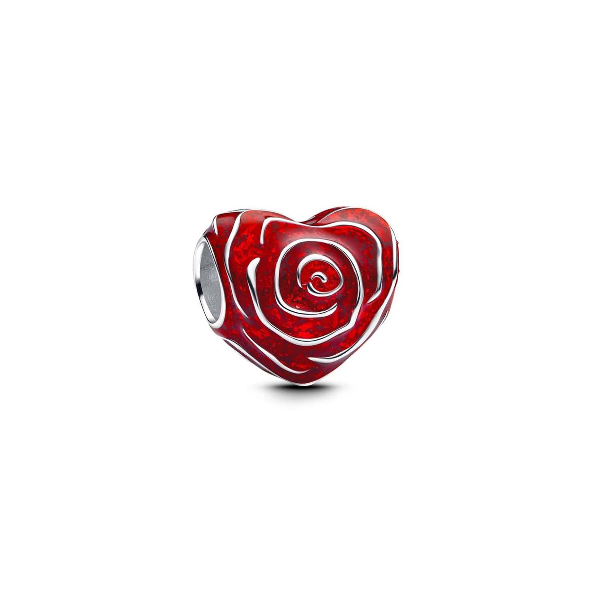 Pandora - Rose Heart charm Sølv