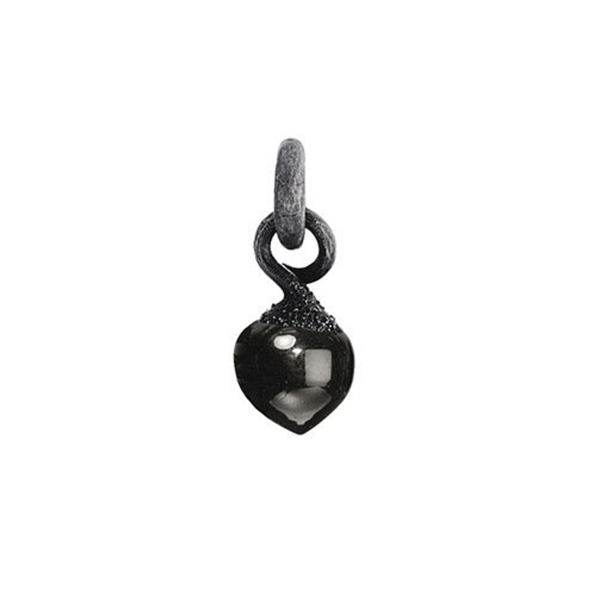 OLE LYNGGAARD COPENHAGEN - Dew Drops Charm oxideret sterlingsølv med sort onyx, lille