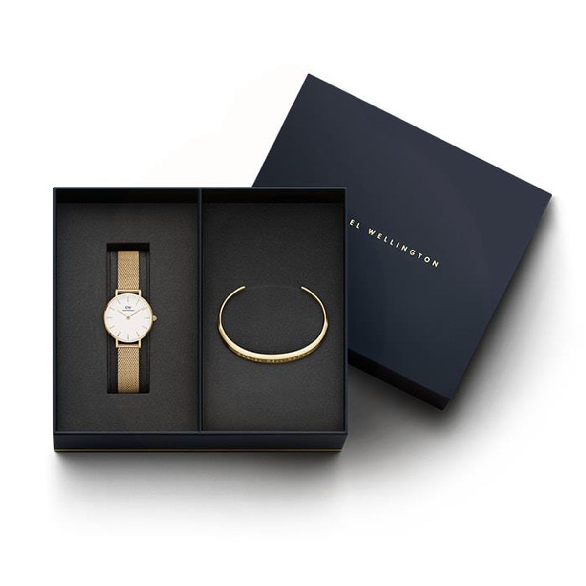 Daniel Wellington Giftbox - Petite Evergold Ur 28 mm Classic Cuff Small BOX28EG-SMALL Rustfrit stål