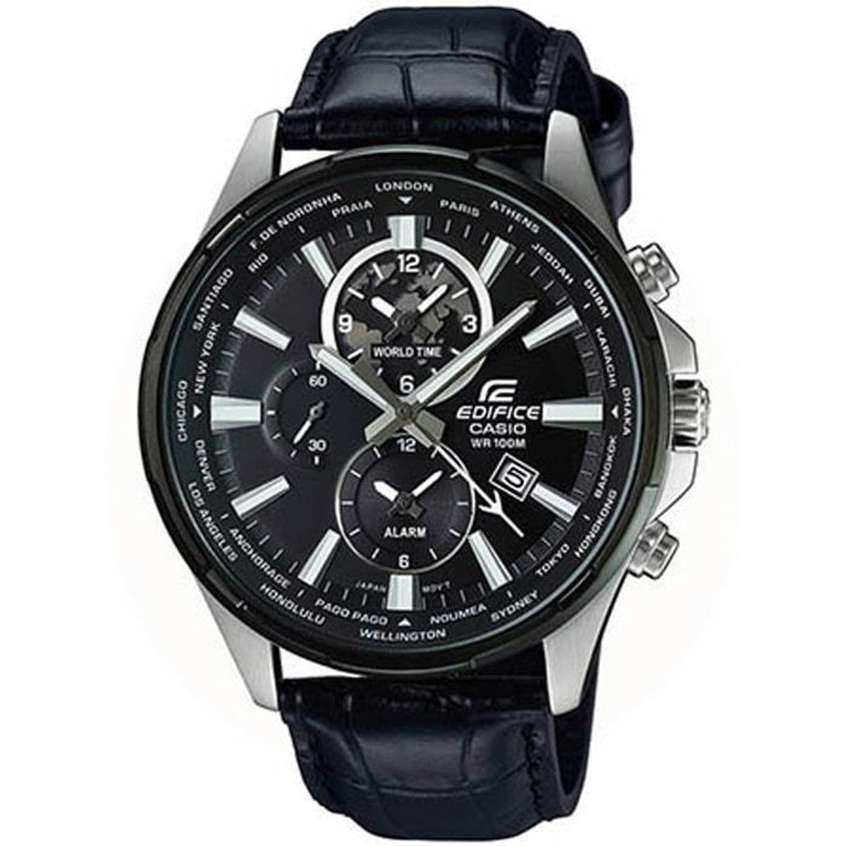 Casio - Edifice herruer med læderrem EFR-304BL-1AVUEF