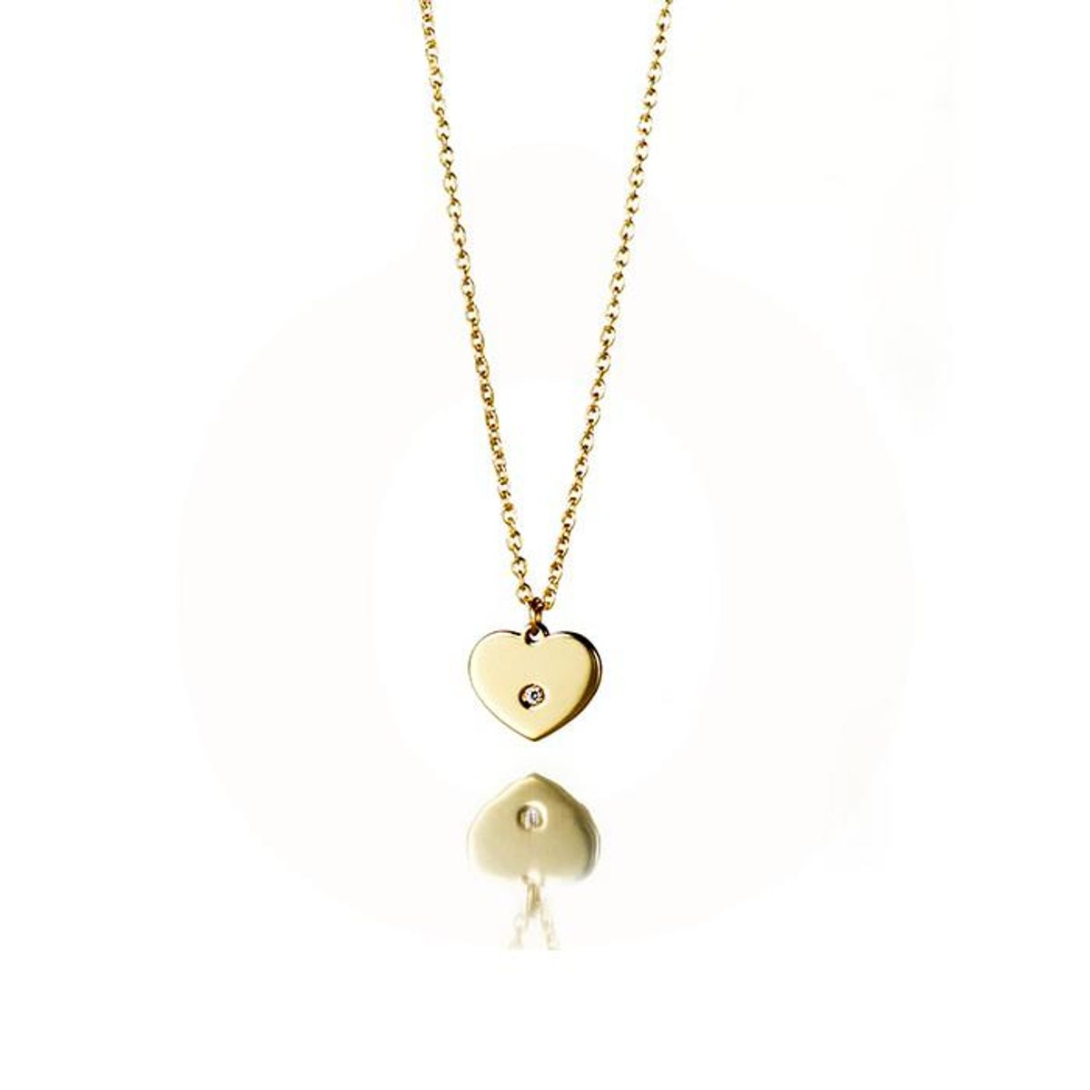 Gold Collection Collier - 14 karat guld med hjerte og diamant