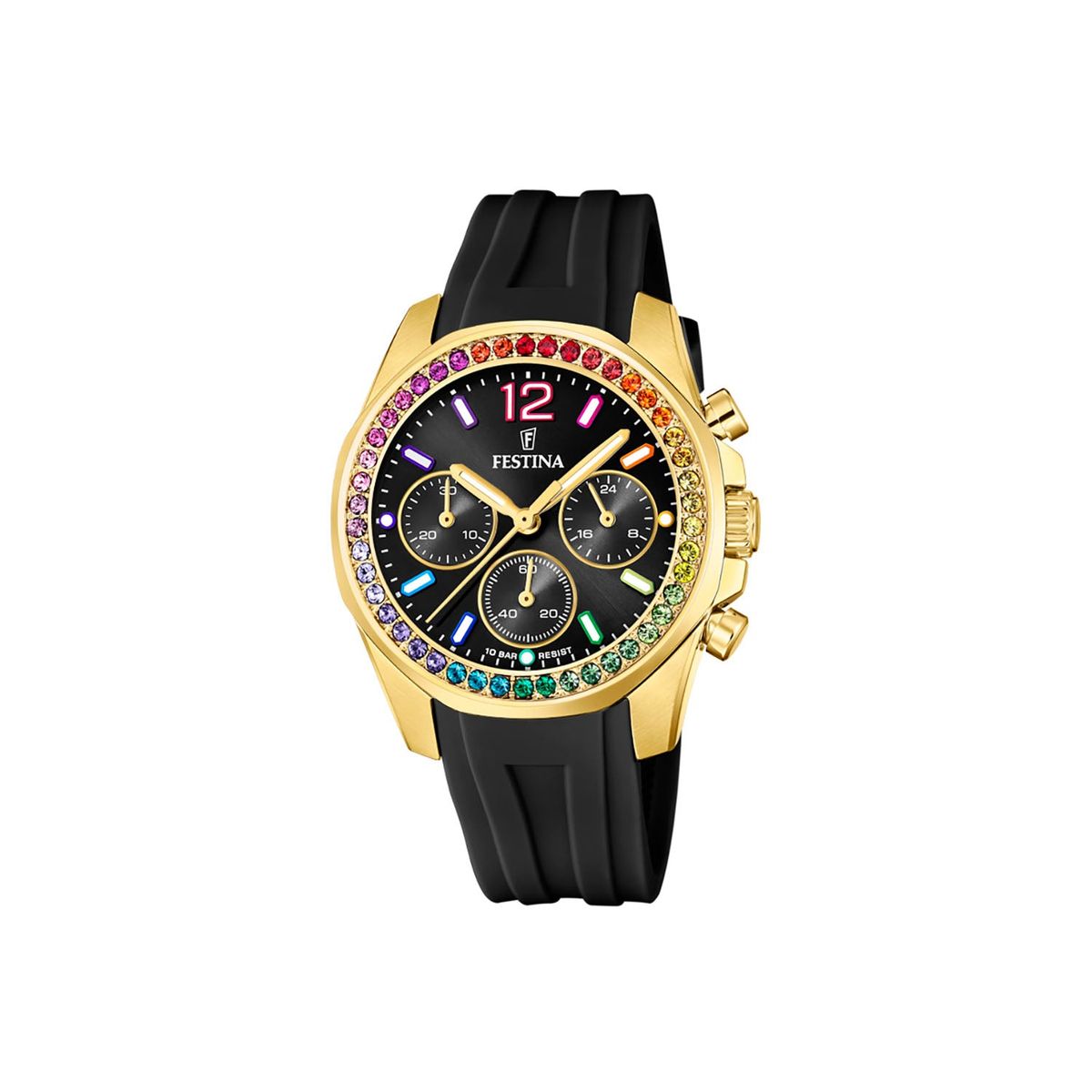 Festina - Rainbow ur, sort 38 mm Rustfrit stål