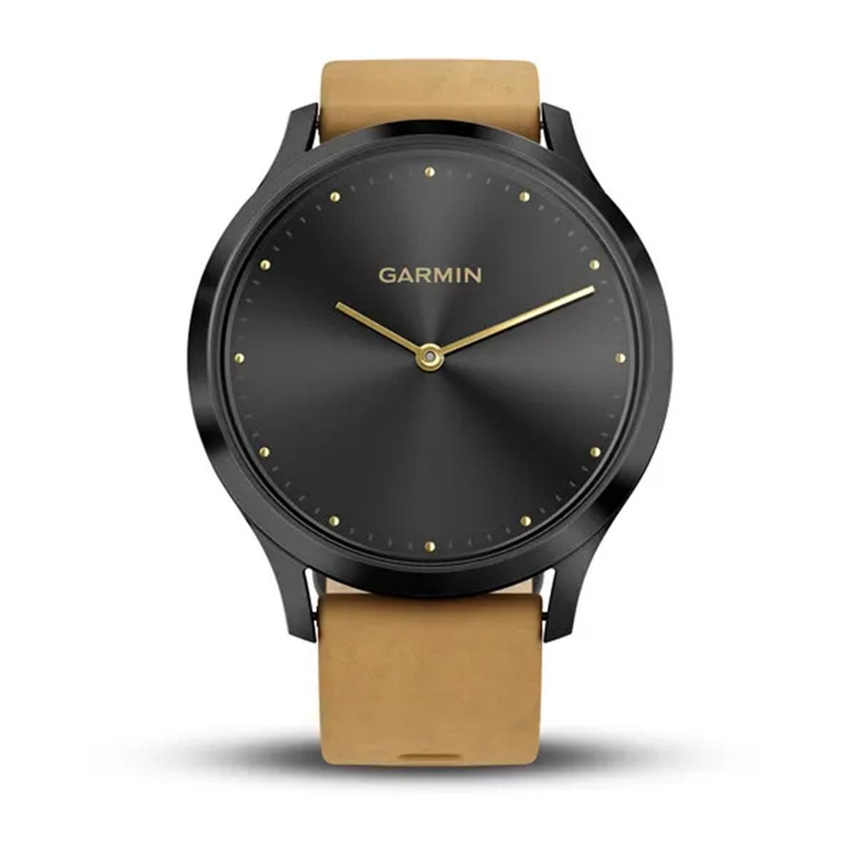 Garmin - Vivomove HR Premium Ur onyx-sort/ruskindsrem 010-01850-00 Rustfrit stål