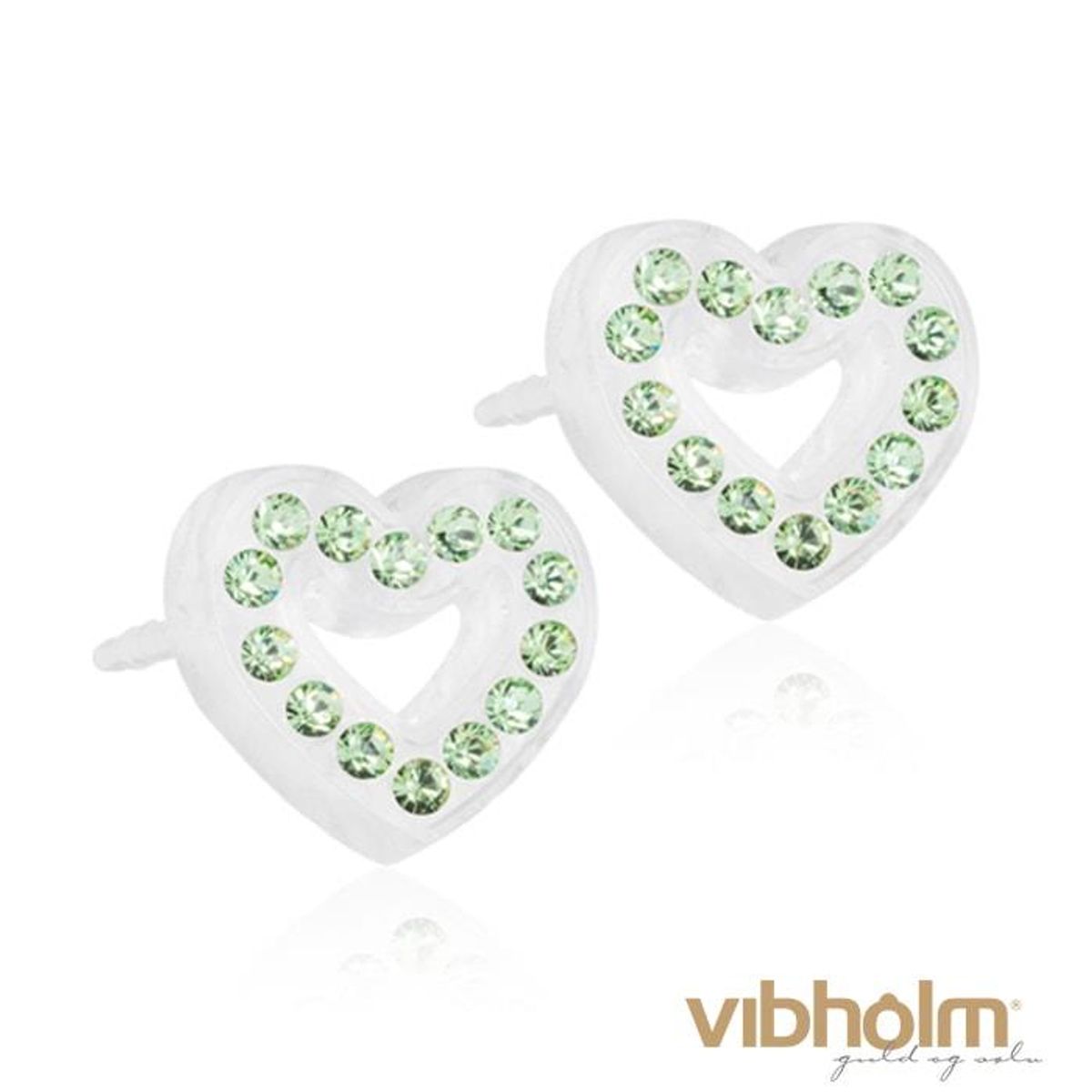 Blomdahl - Brilliance Heart Hollow Peridot Ørestikker 15-01121-16