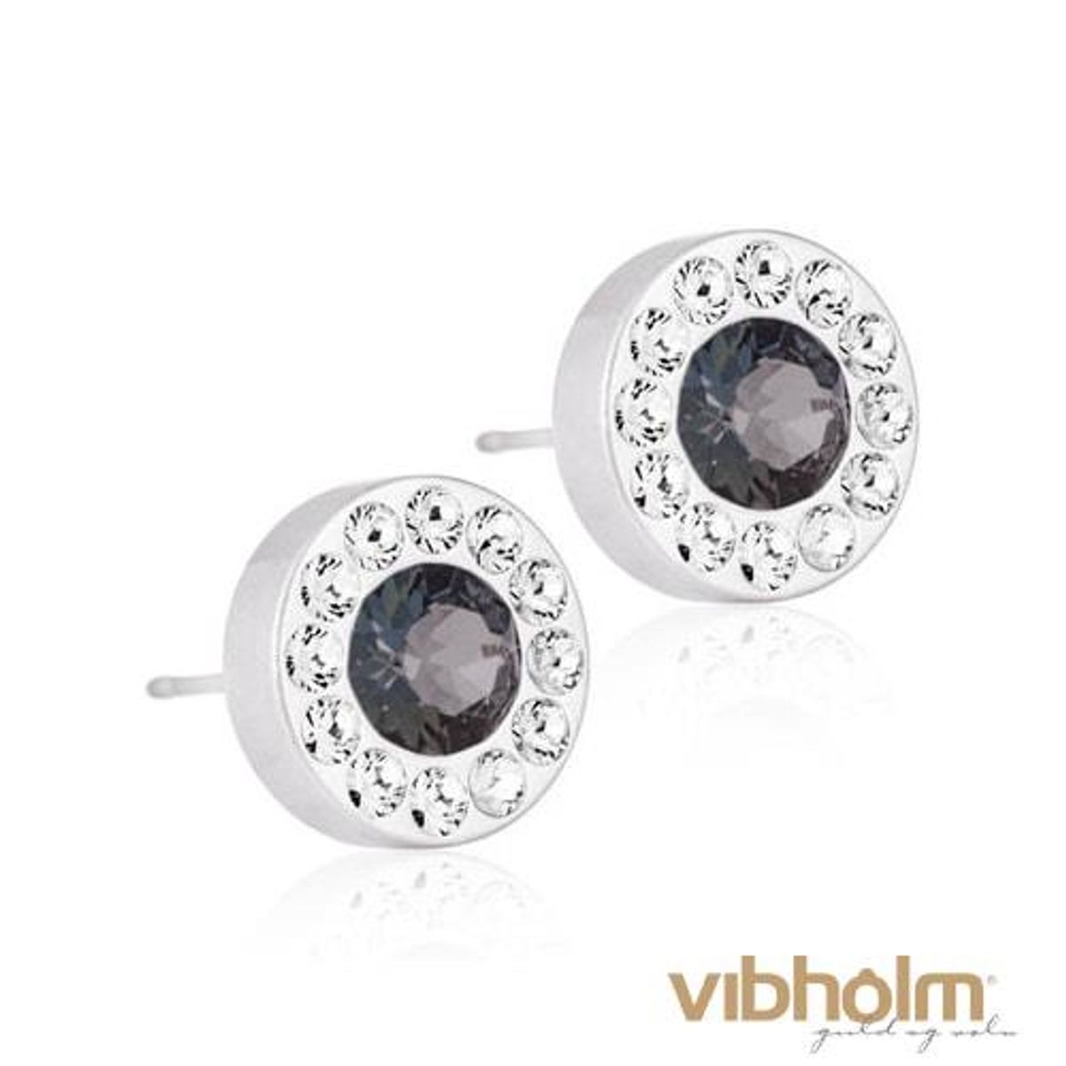 Blomdahl - Brilliance Halo Crystal/Black Diamond Ørestikker 15-1465-62