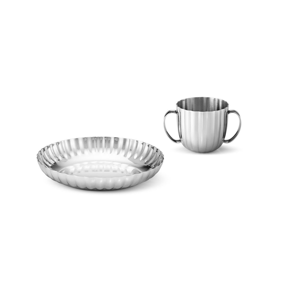 Georg Jensen - Bernadotte dyb tallerken og kop 10019292 Rustfrit stål