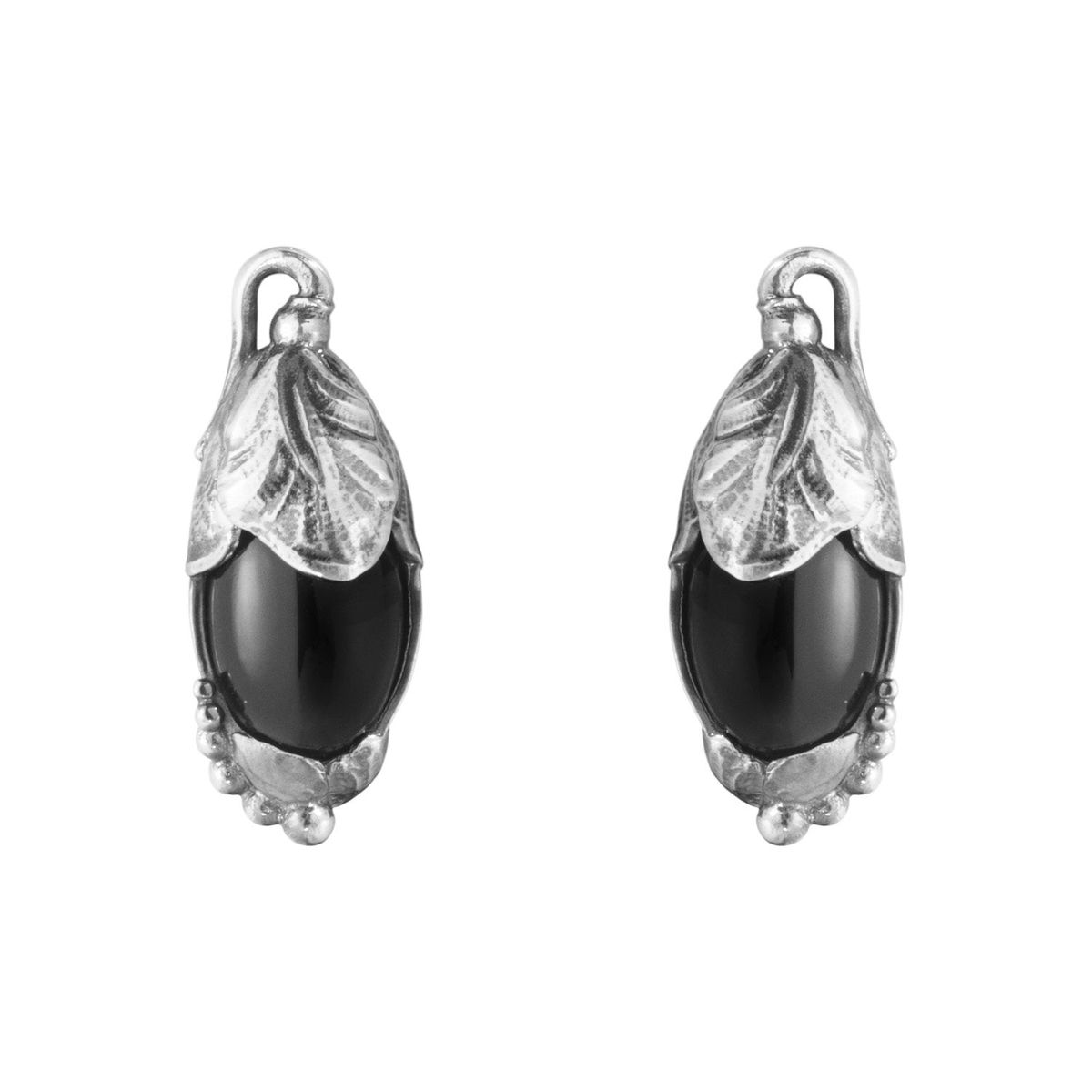 Georg Jensen - Heritage 2024 øreclips, onyx Sølv sterlingsølv