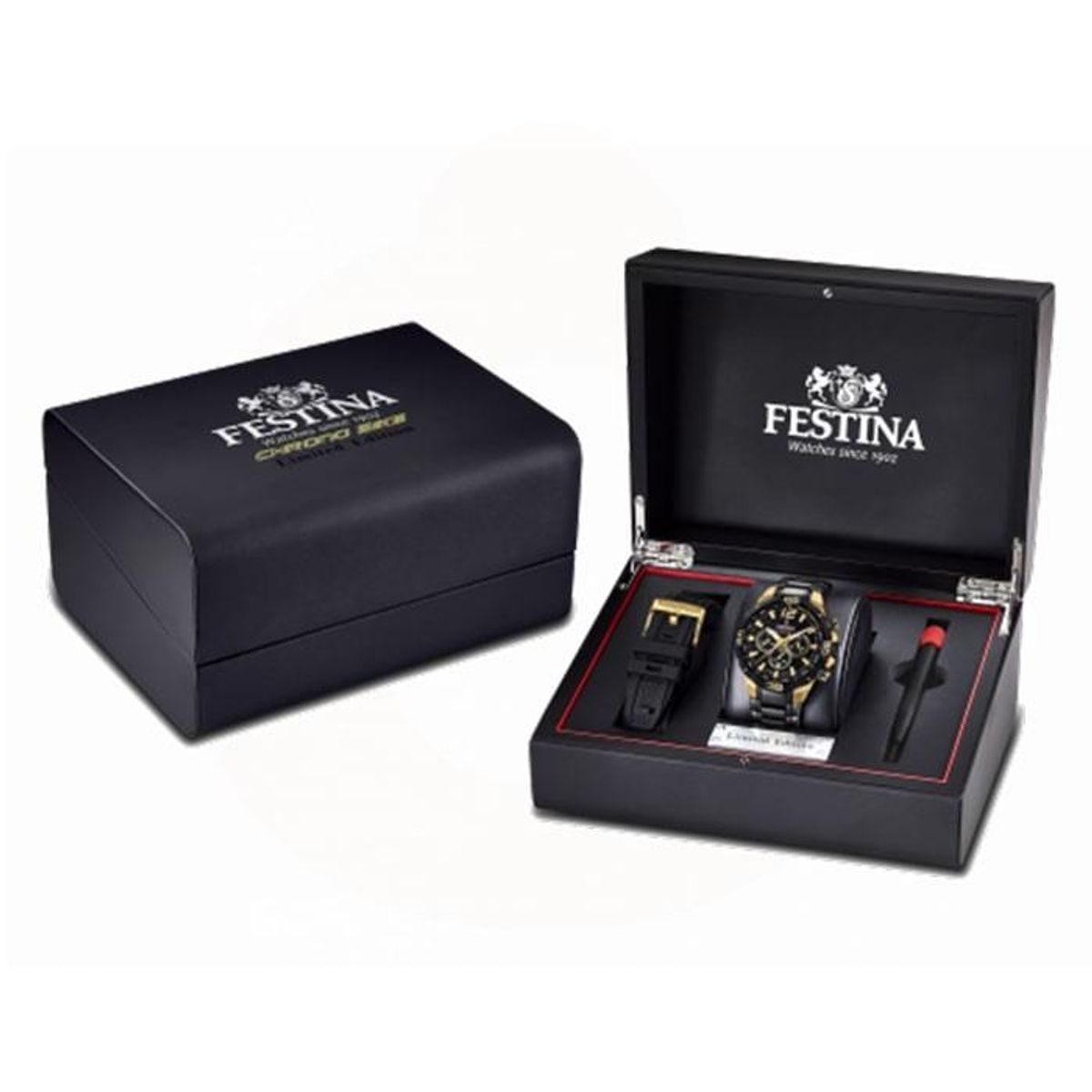 Festina - Chrono Bike Limited Danmark Edition Herreur sort stål 20526/1