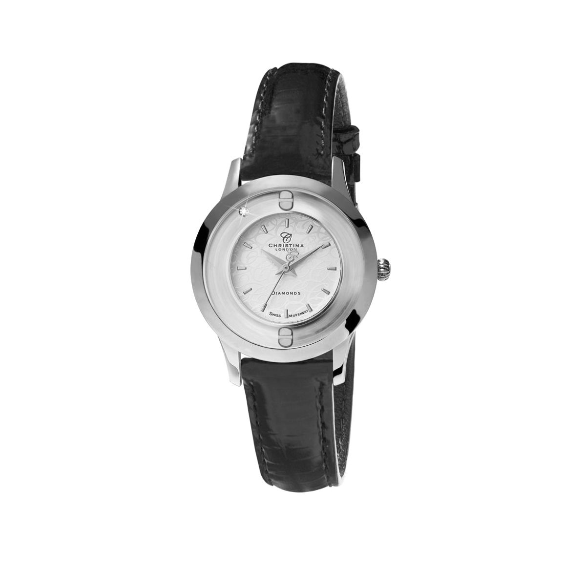 Christina Design London Jewelry & Watches - Dameur stål sort rem 334SWBLK