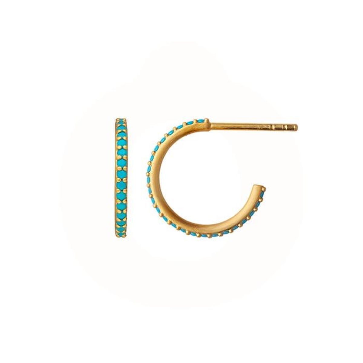 byBiehl - Mini Sparkle Turkis hoops 4-029t-GP