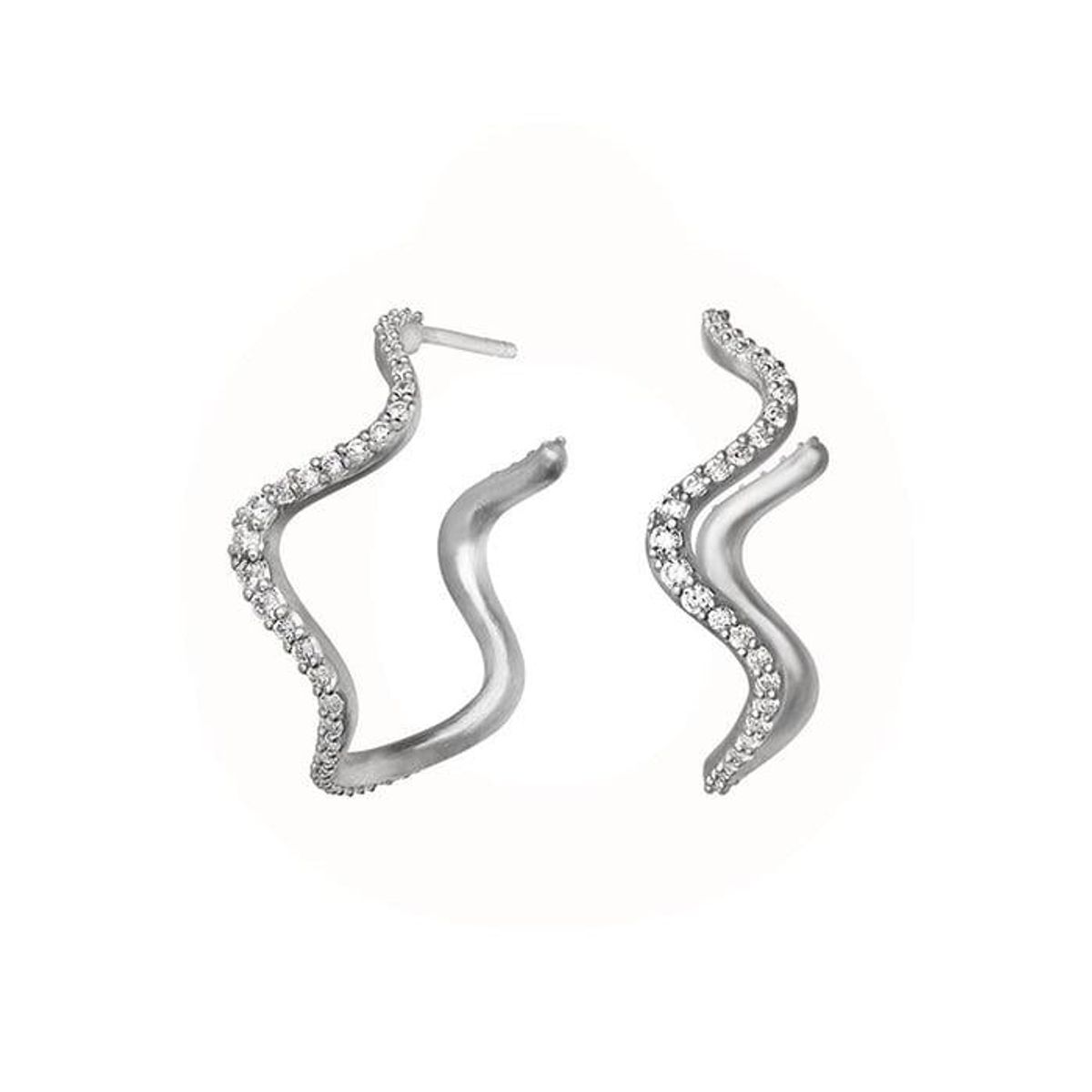 byBiehl - Wave Sparkle Hoops 4-3702a-R sterlingsølv