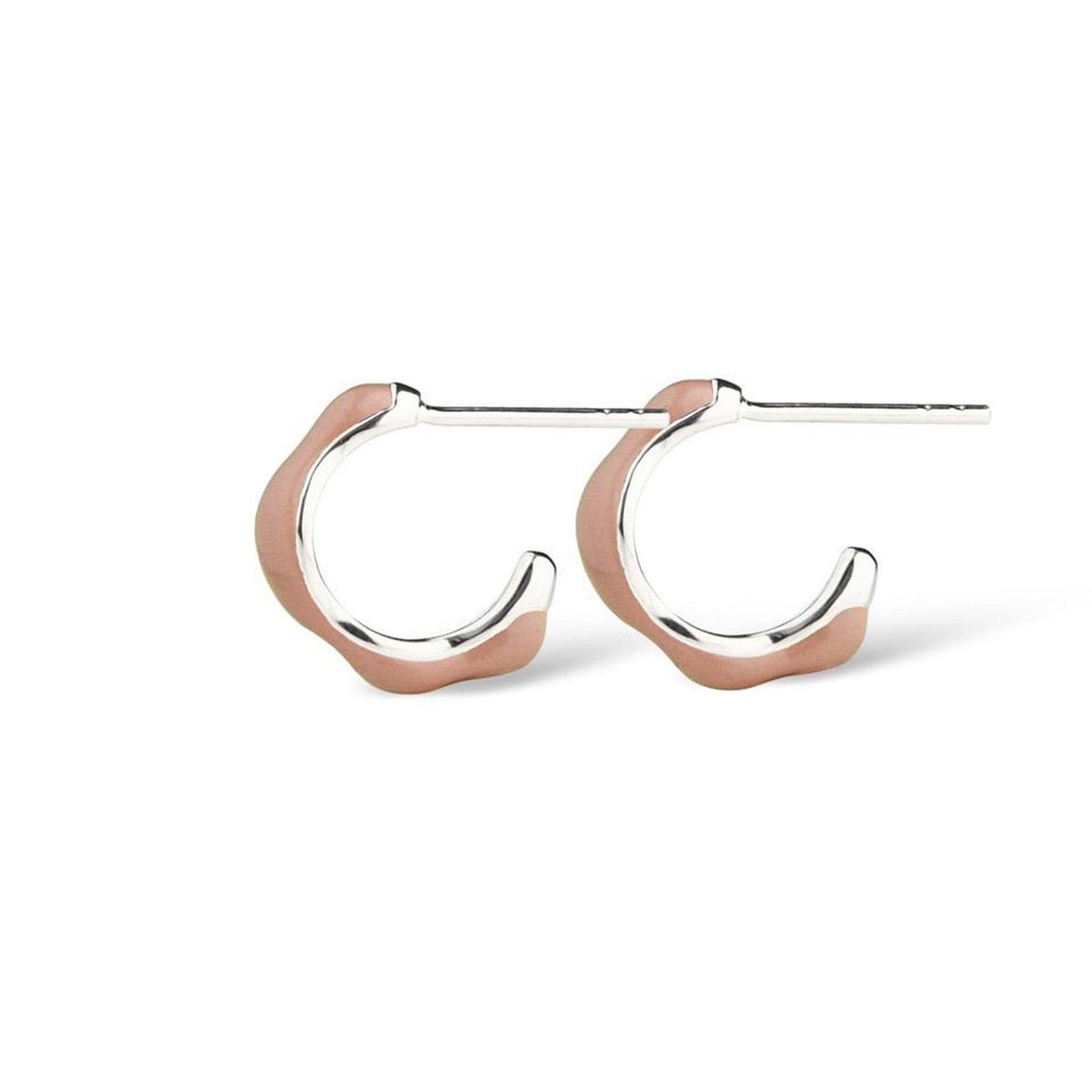 Jeberg Jewellery - Balance Enamel Soft Pink creoler sølv