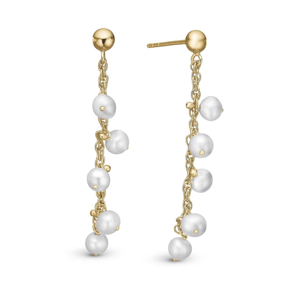 Christina Design London Jewelry & Watches - Dangling Pearls øreringe Forgyldt sterlingsølv