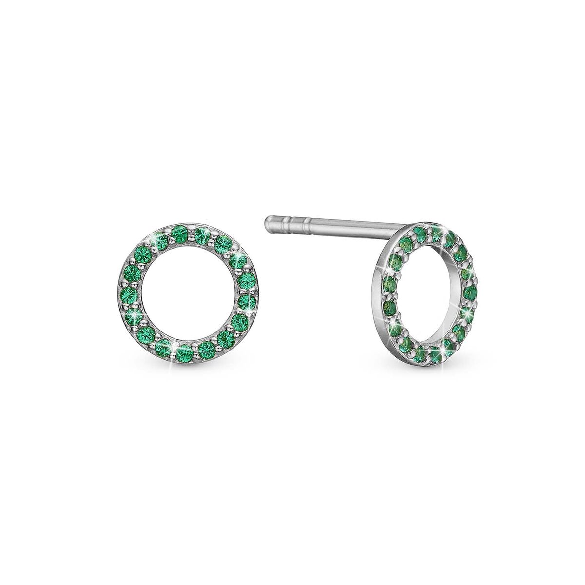 Christina Design London Jewelry & Watches - Colourful Circles Green ørestikker Sterlingsølv