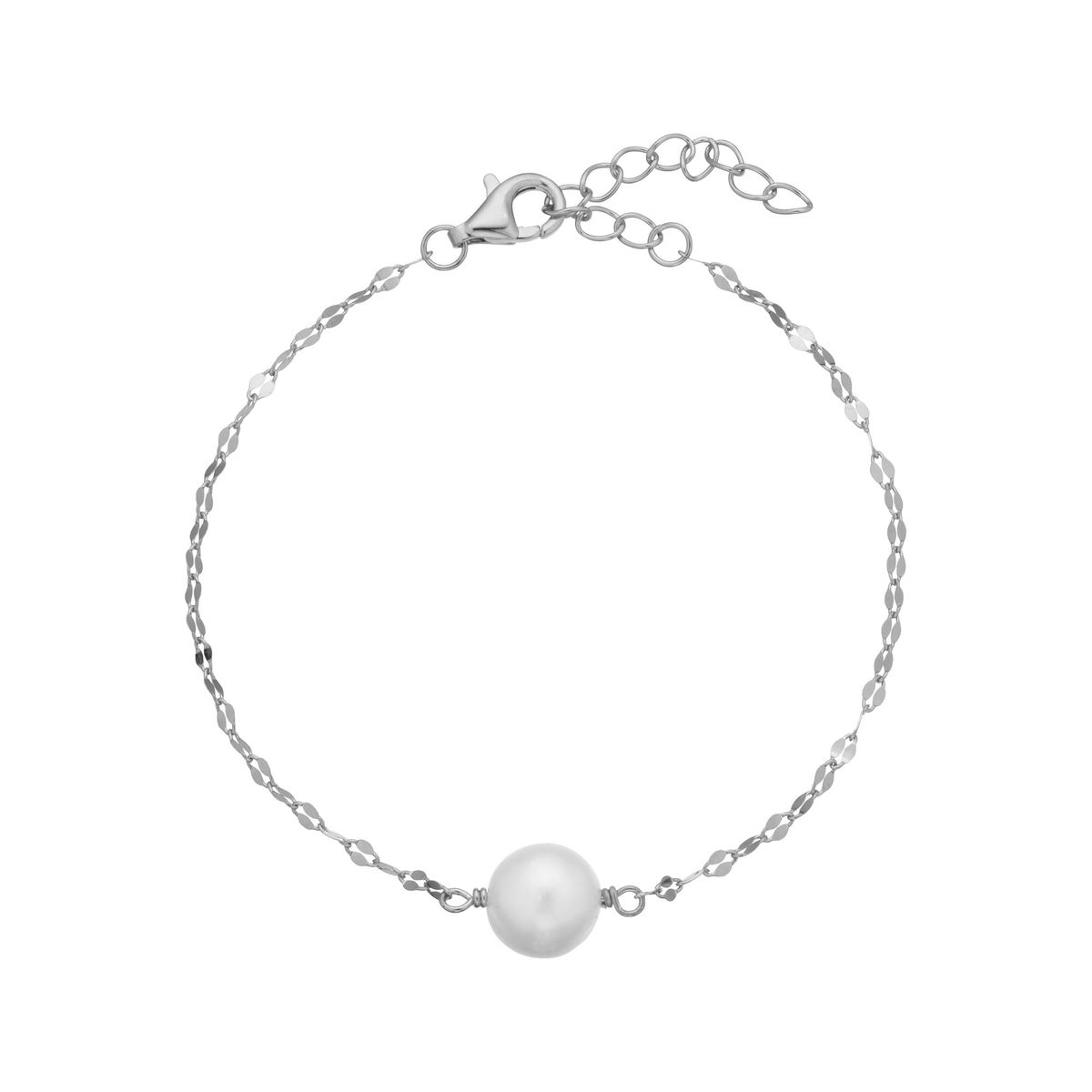 LuvaLu Jewellery - Marseille Pearl armbånd, 16+3cm Sølv