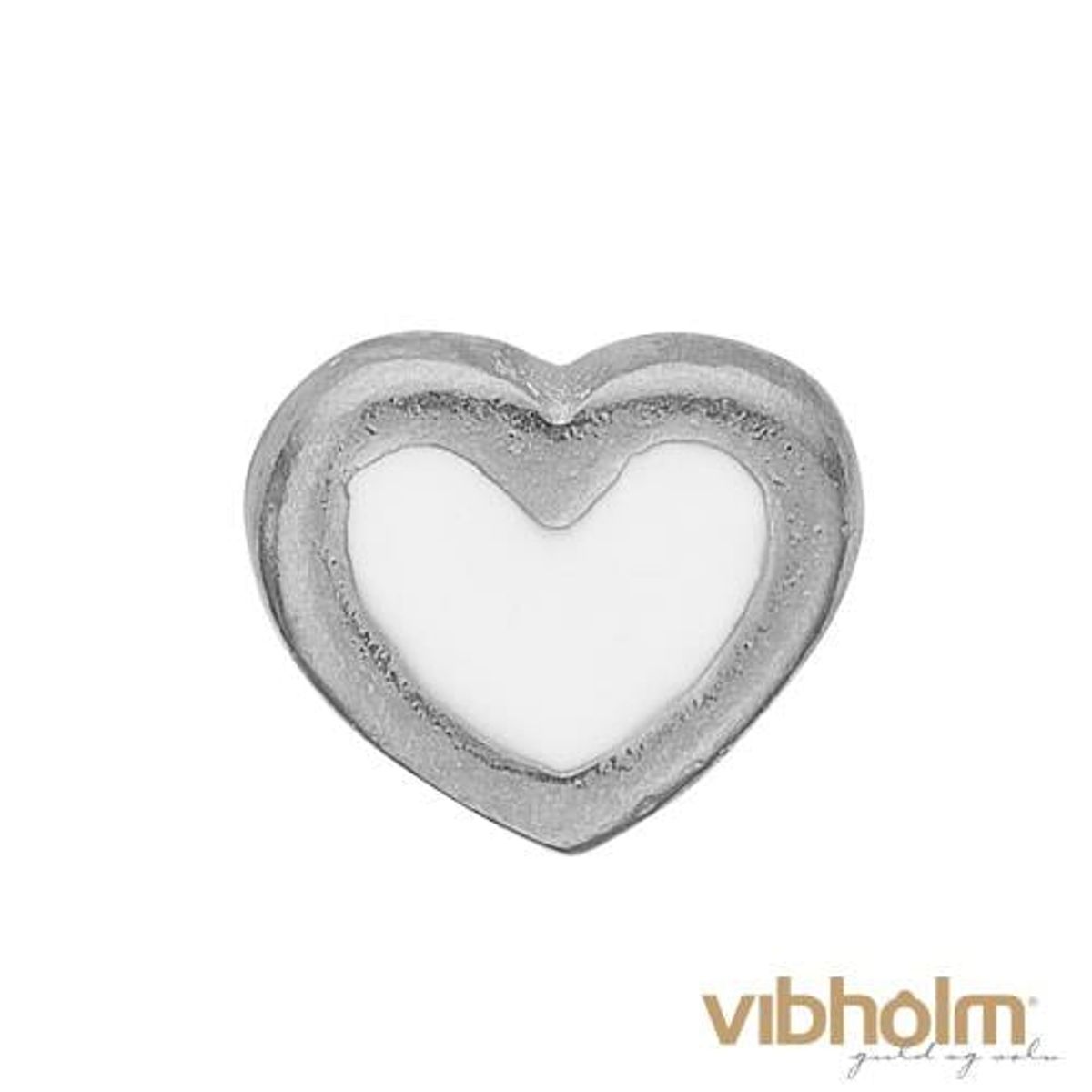 Christina Design London Jewelry & Watches - White Enamel Heart element sølv