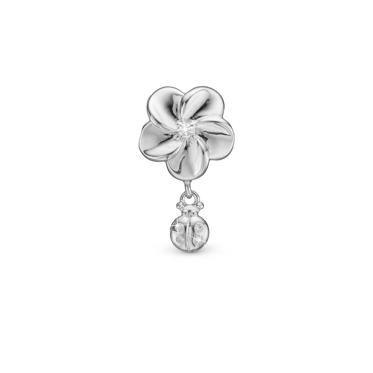 Christina Design London Jewelry & Watches - Flower and Ladybird charm, 4 mm Sterlingsølv