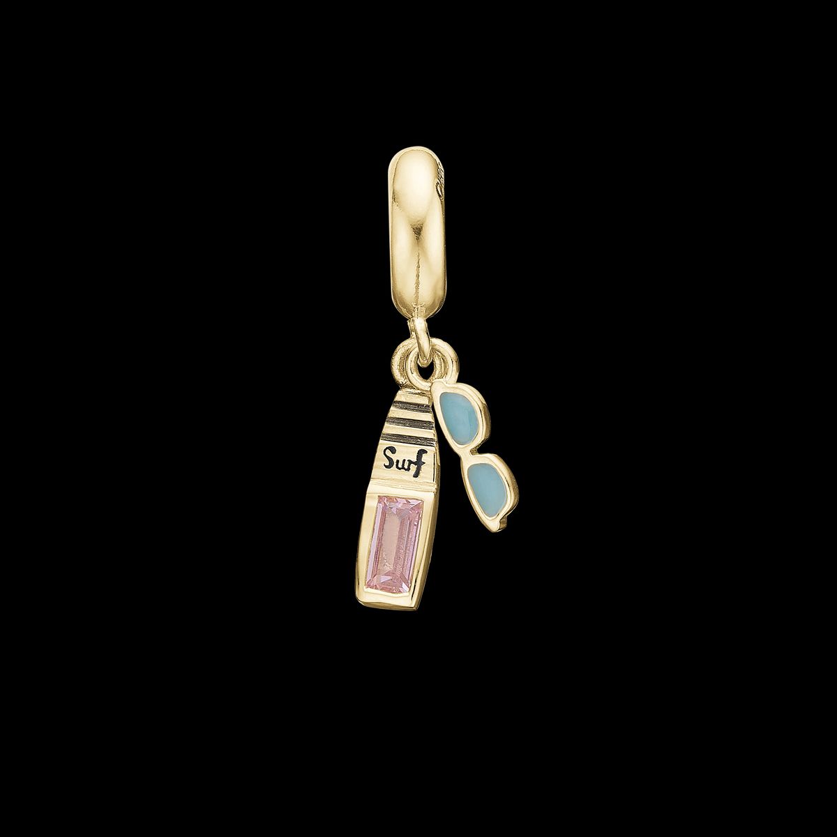 Christina Design London Jewelry & Watches - Surfboard charm, Limited Edition, 4 mm Forgyldt sterlingsølv