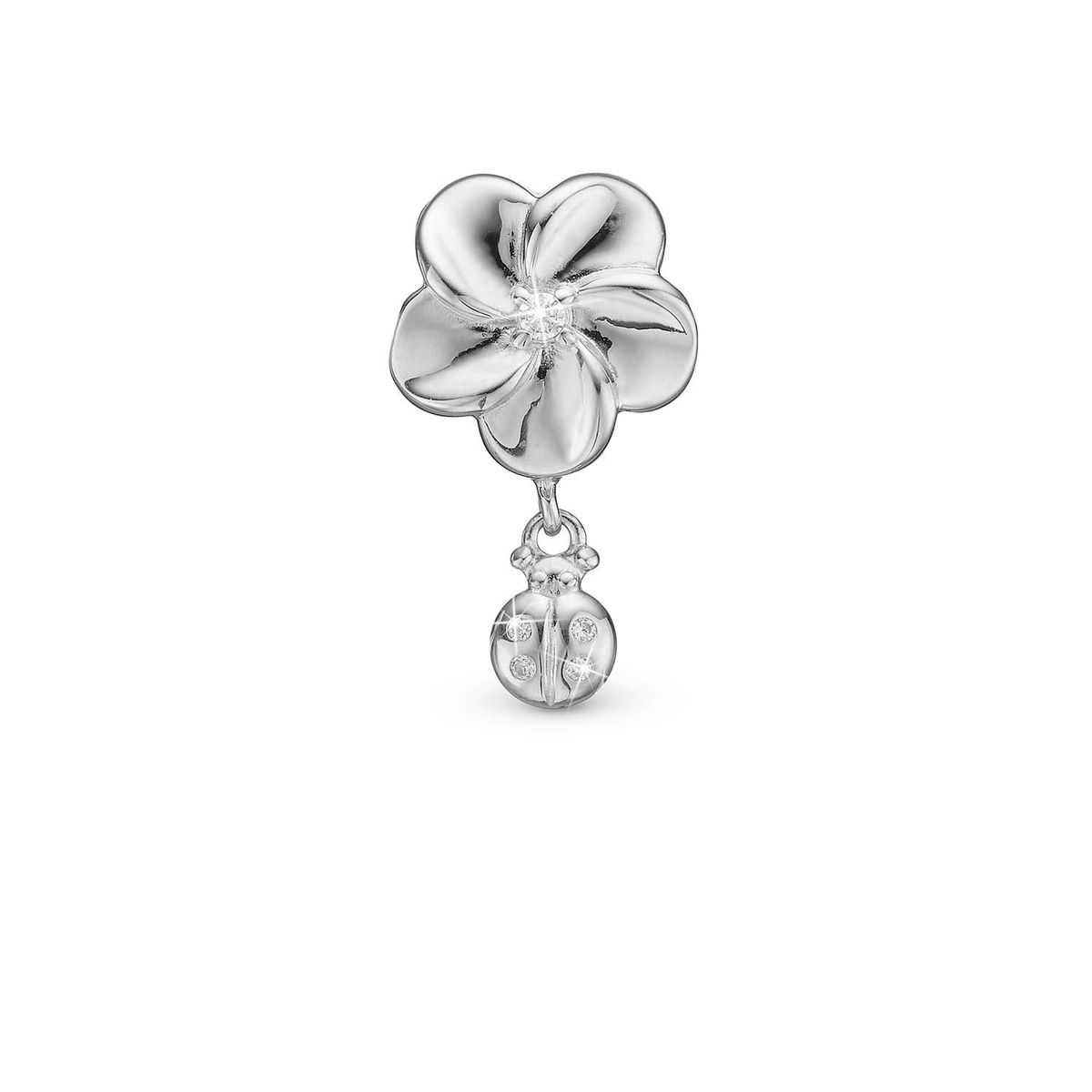 Christina Design London Jewelry & Watches - Flower and Ladybird charm, 6 mm Sterlingsølv