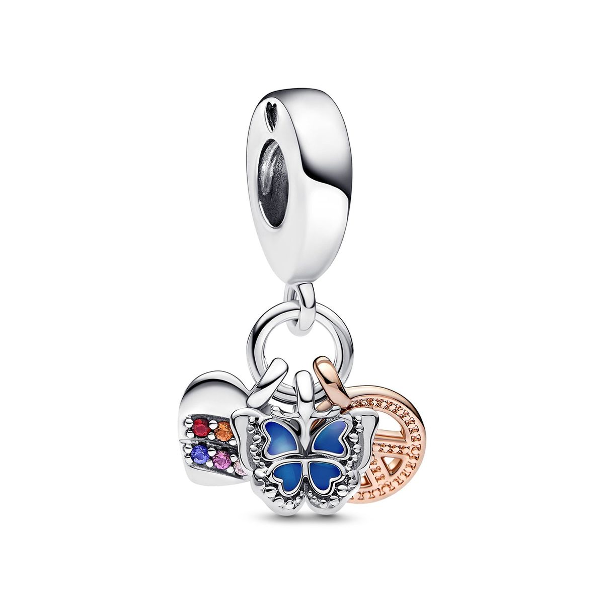 Pandora - Butterfly Heart Peace charm sølv