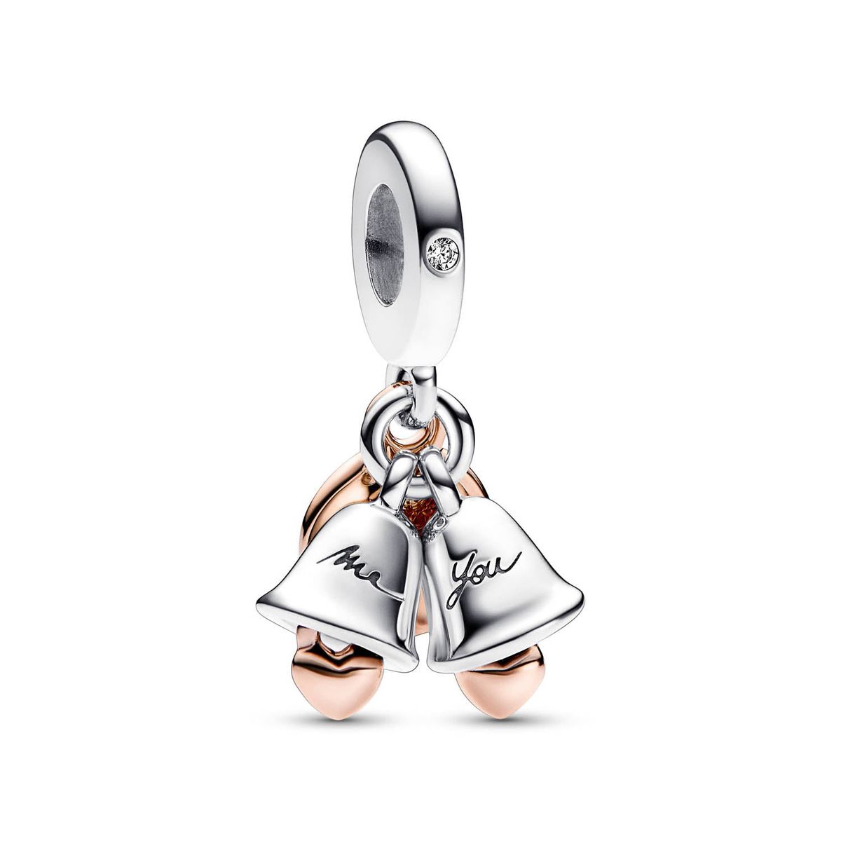 Pandora - Dangle Wedding Bells charm Rosaforgyldt sølv sterlingsølv