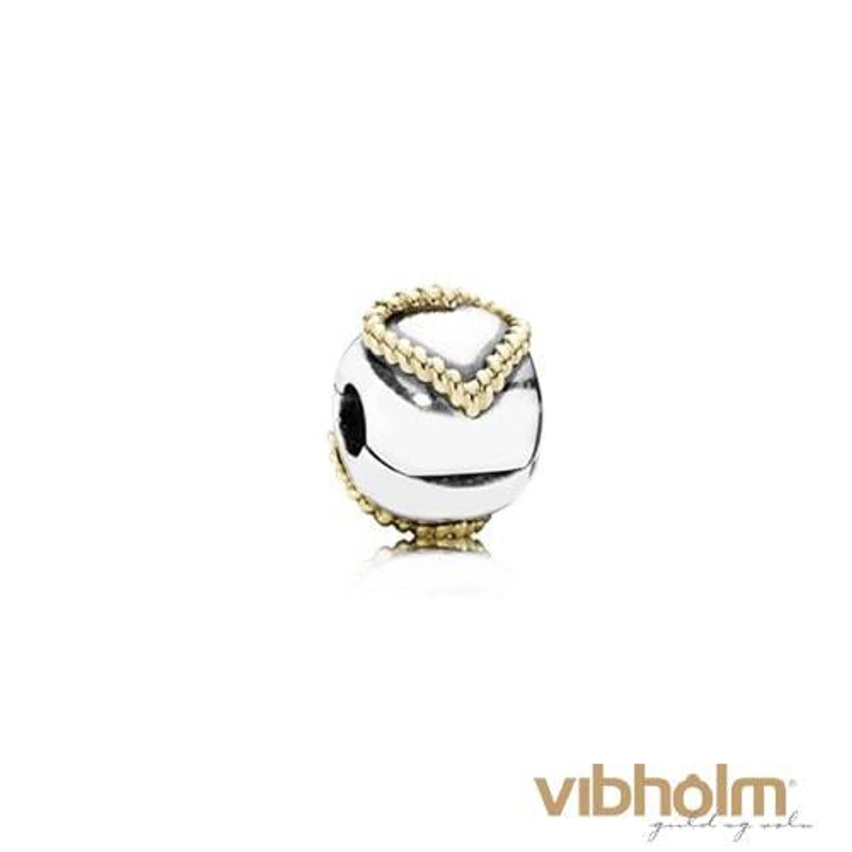 Pandora - Braided Heart Charm sølv/14 karat guld 790599