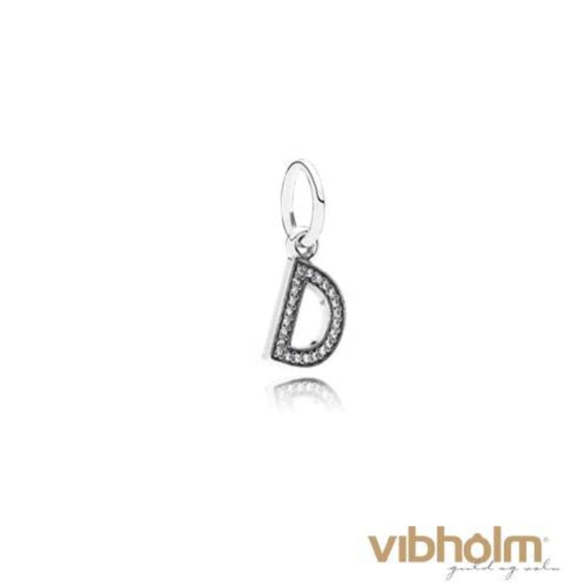 Pandora - Letter D Pendant Charm sølv 791316CZ