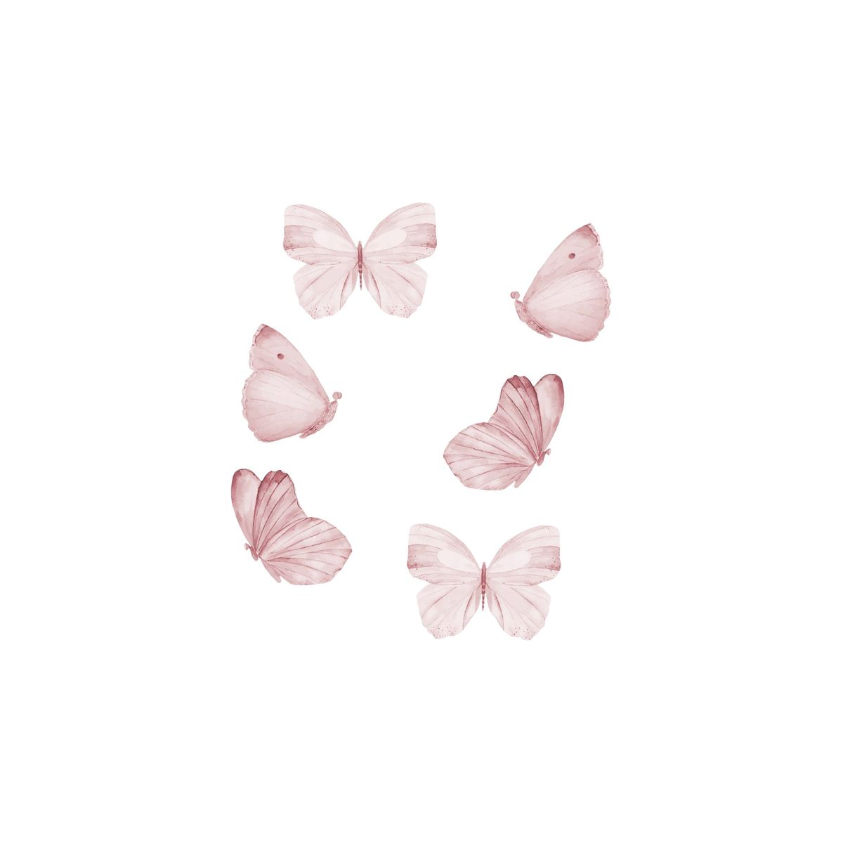 Wallsticker Butterflies 6 pcs. - Rose