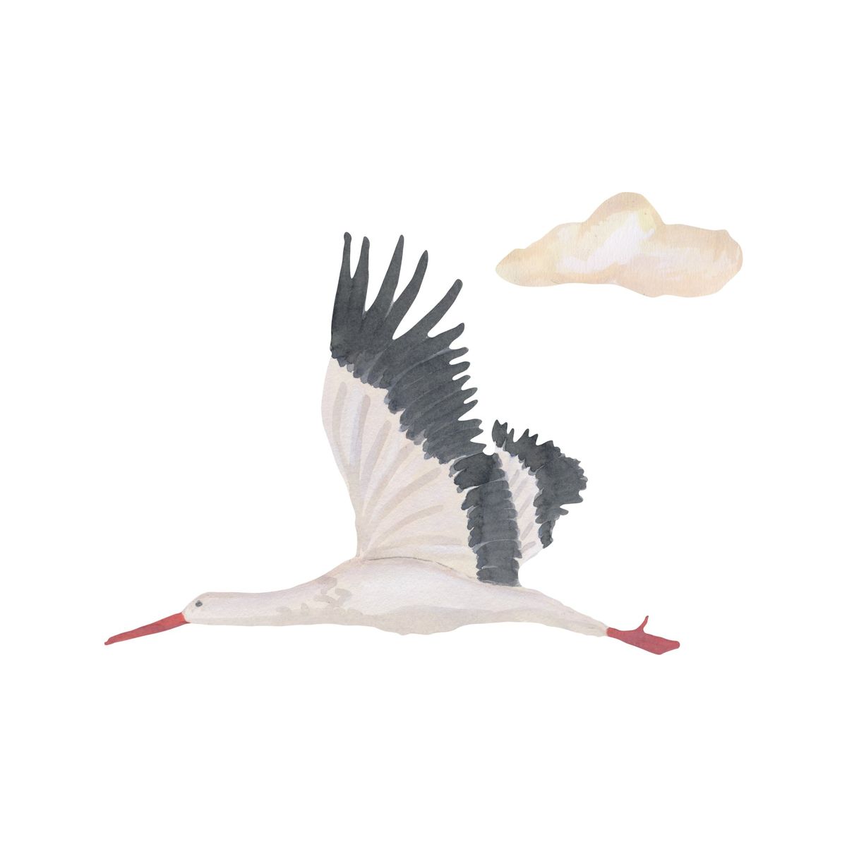 That's Mine - Wallsticker Stork Small - Multi