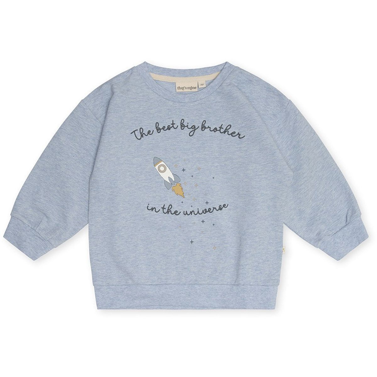 That's Mine - Finley storebror sweatshirt - Light blue melange - 92 cm - 2 Jahre