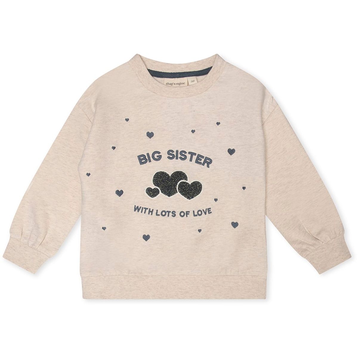 That's Mine - Finley storesøster sweatshirt - Light creme melange - 116 cm - 6 Jahre