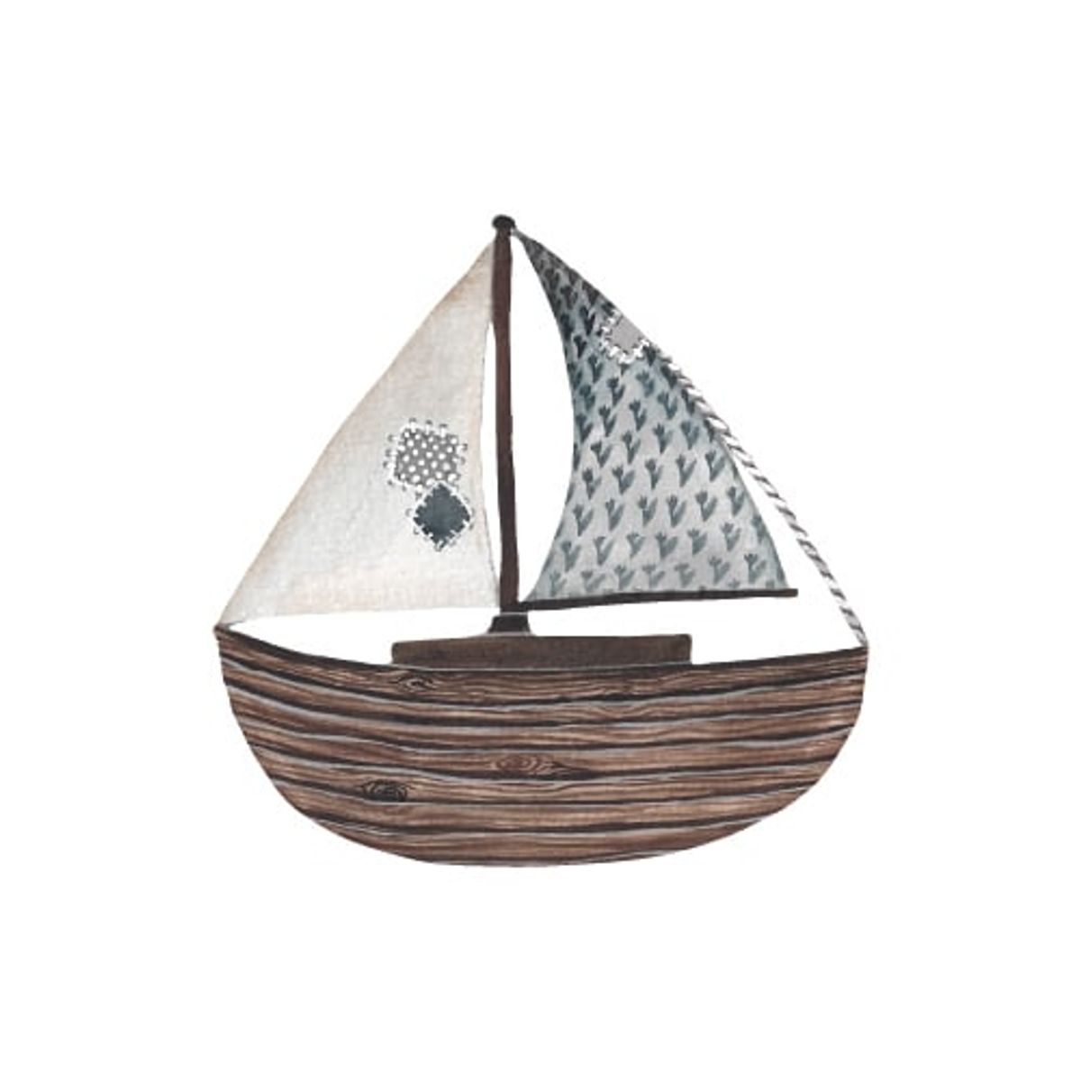 That's Mine - Wallsticker Wooden sailboat - Brown