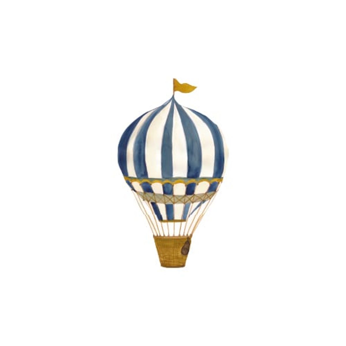 That's Mine - Wallsticker Retro air balloon small blue - Blue