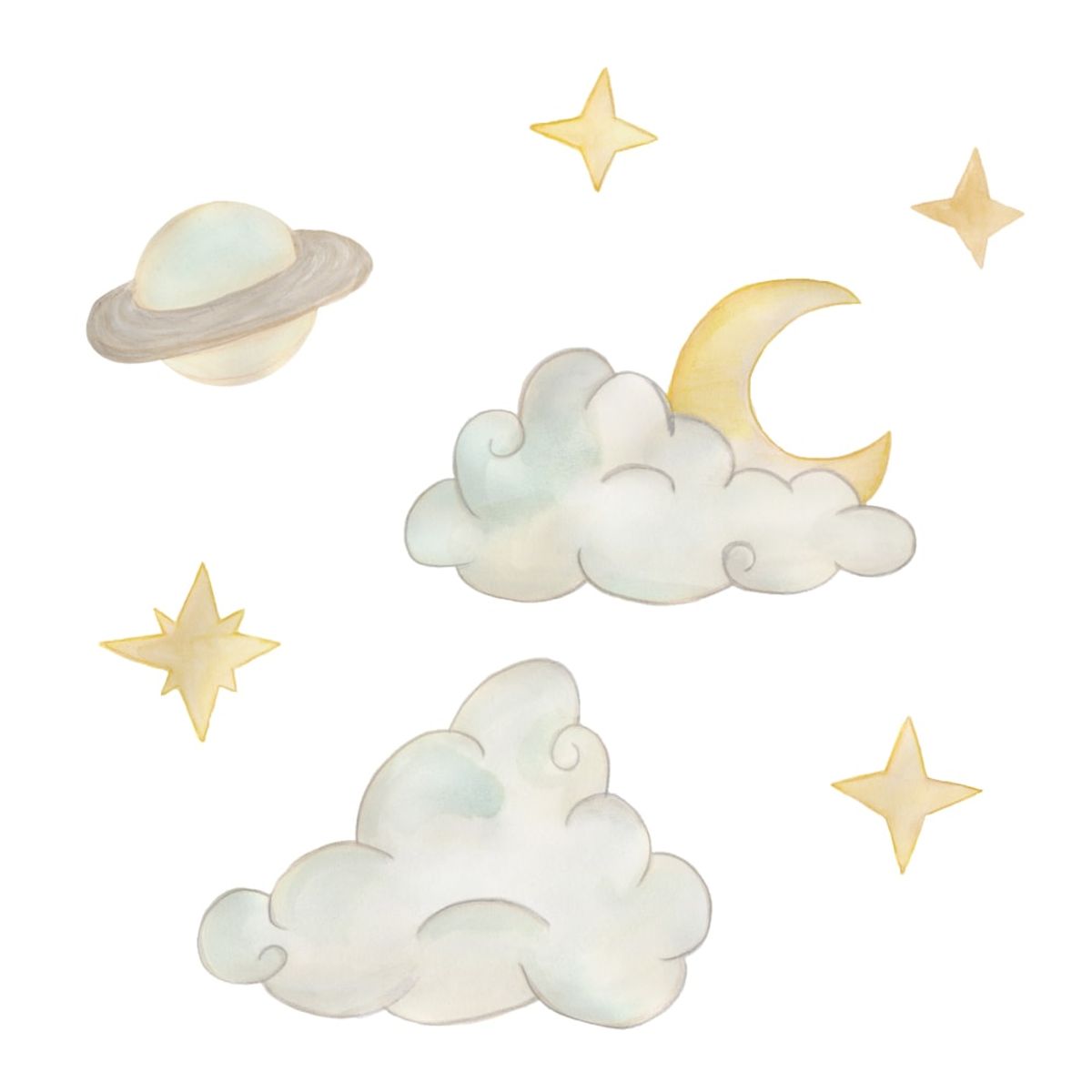 Wallsticker saturn himmel - Multi