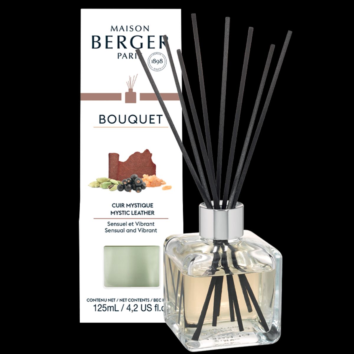 MYSTIC LEATHER DUFTPINDE - CUBE SCENTED BOUQUET - MAISON BERGER PARIS - Scented Bouquet / Flakon m. Duftpinde - Maison Berger Paris - StudioBuus