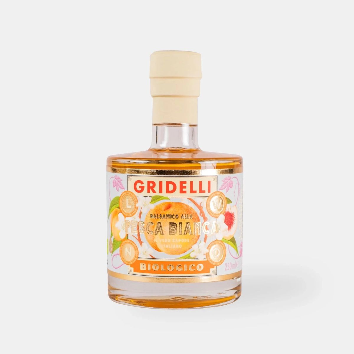 GRIDELLI BALSAMICO MED FERSKEN - ACETO BALSAMICO AL PESCA BIANCA - - Gridelli - StudioBuus