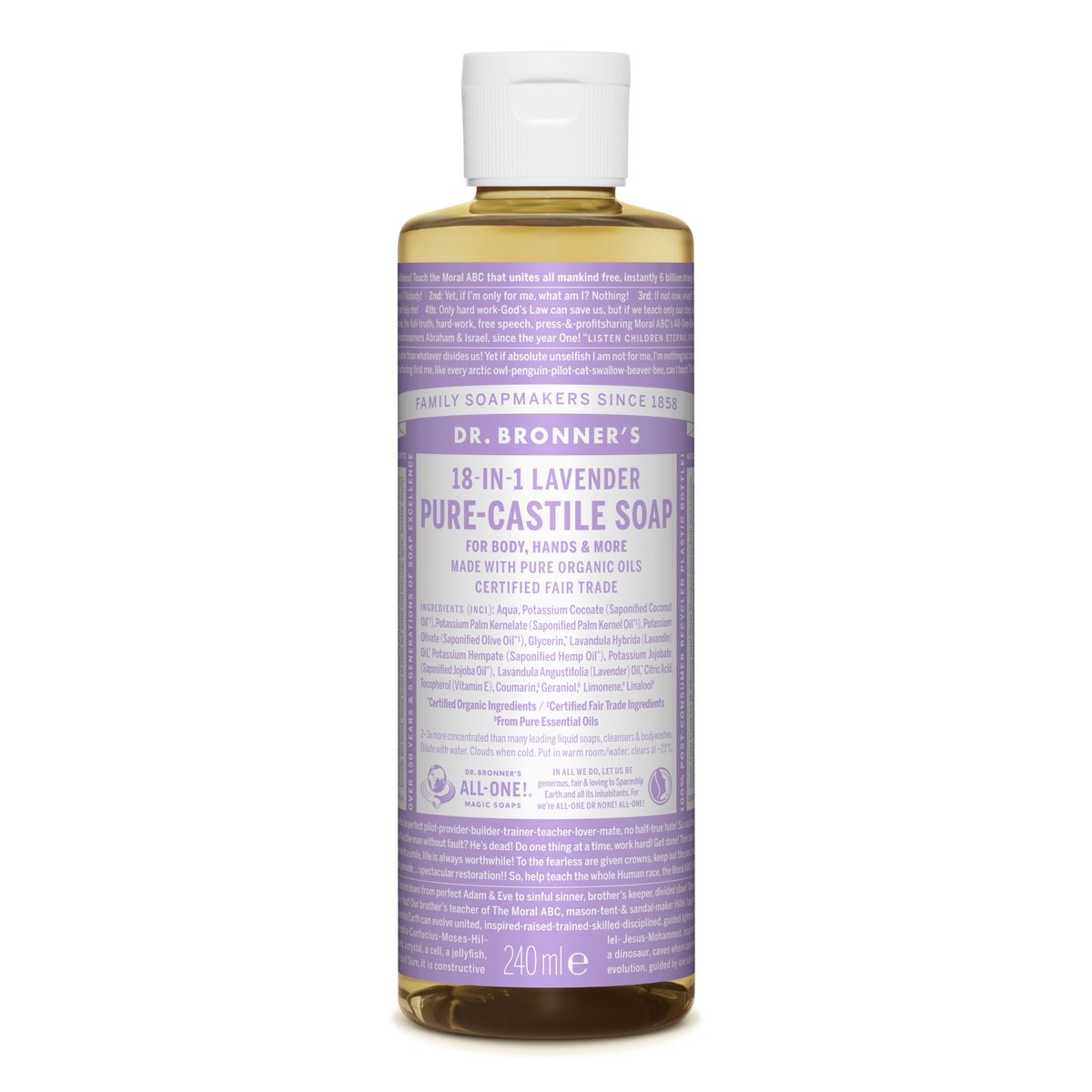 DR. BRONNERS - PURE CASTILE SOAP - MULTISÆBE M. LAVENDEL - sæbe - Dr. Bronner's - StudioBuus