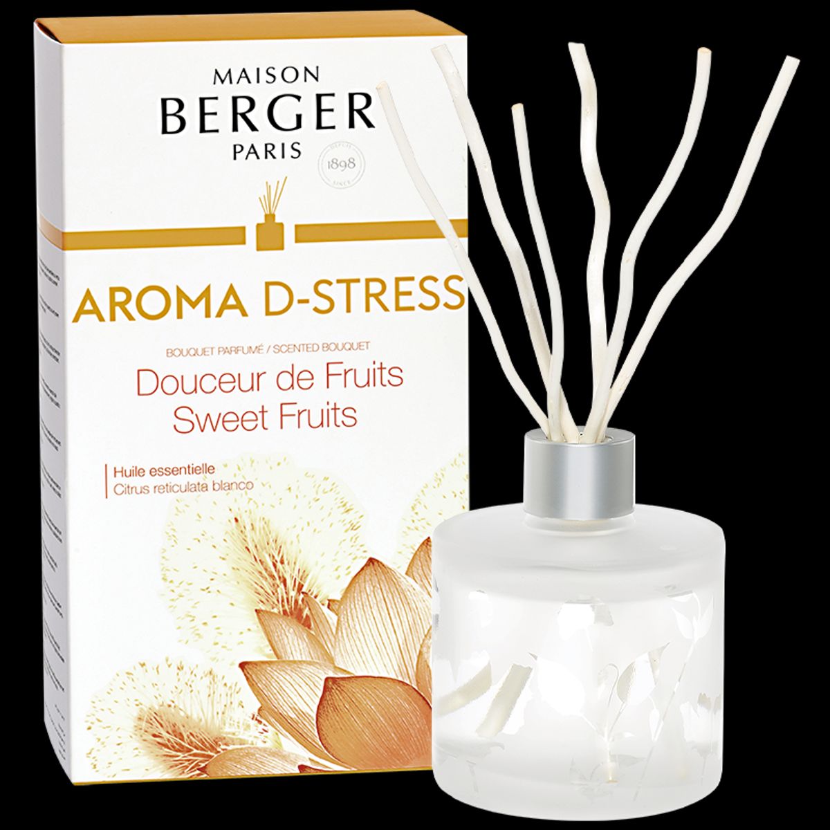 AROMA D-STRESS DUFTPINDE - SANDBLÆST SCENTED BOUQUET - MAISON BERGER PARIS - Scented Bouquet / Flakon m. Duftpinde - Maison Berger Paris - StudioBuus