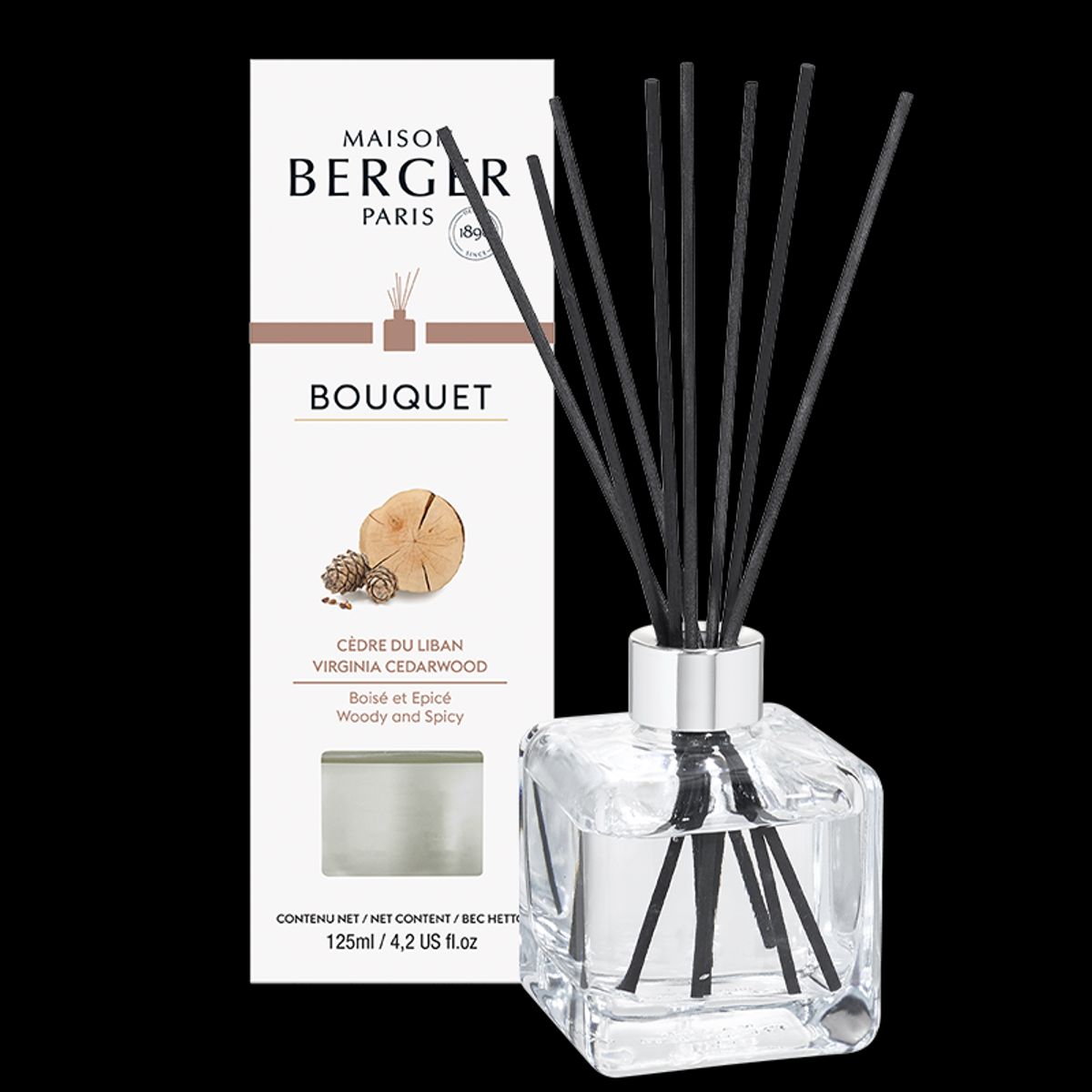 VIRGINIA CEDARWOOD DUFTPINDE - CUBE SCENTED BOUQUET - MAISON BERGER PARIS - Scented Bouquet / Flakon m. Duftpinde - Maison Berger Paris - StudioBuus