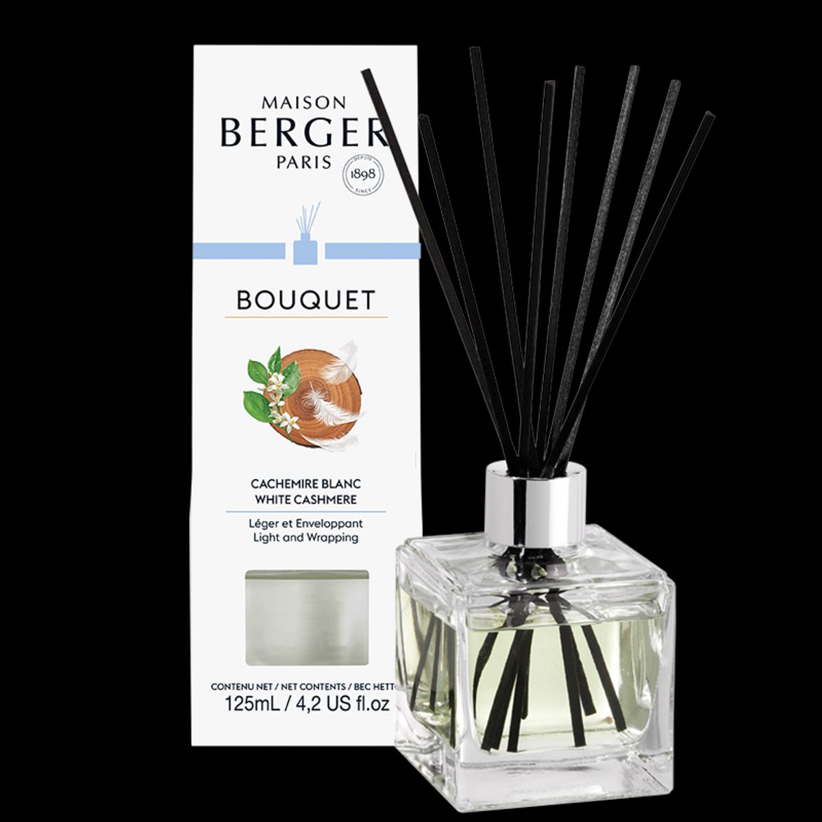 DUFTPINDE M. WHITE CASHMERE - CUBE SCENTED BOUQUET - MAISON BERGER PARIS - Scented Bouquet / Flakon m. Duftpinde - Maison Berger Paris - StudioBuus