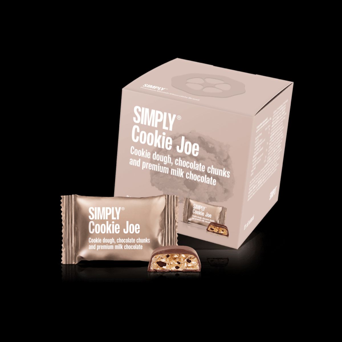 Simply® Cookie Joe - Cube med bites | Cookie dough, chokolade chunks og premium mælkechokolade