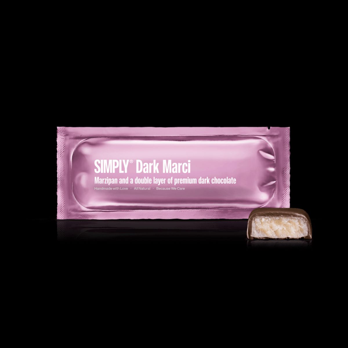 Simply® Dark Marci | Marcipan og et dobbelt lag premium mørk chokolade