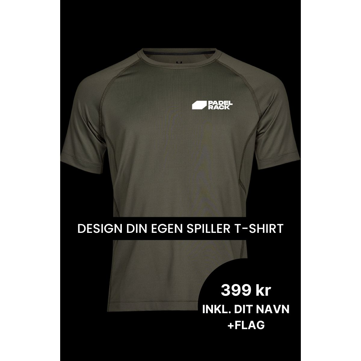 Lav din egen spiller t-shirt med navn og flag - Grøn - T-shirt