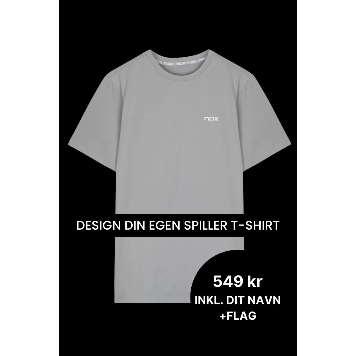 NOX Team T-shirt - Grå - Spiller t-shirt med navn -