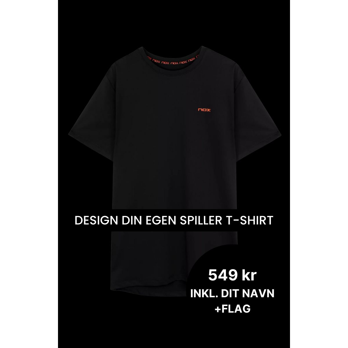 NOX Team T-shirt Sort - Spiller t-shirt med navn -