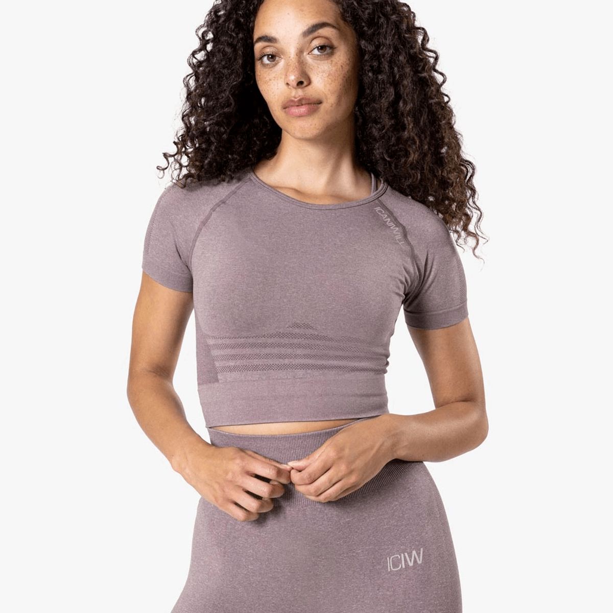 ICANIWILL Define Seamless Cropped T-shirt Faded Violet Melange Wmn