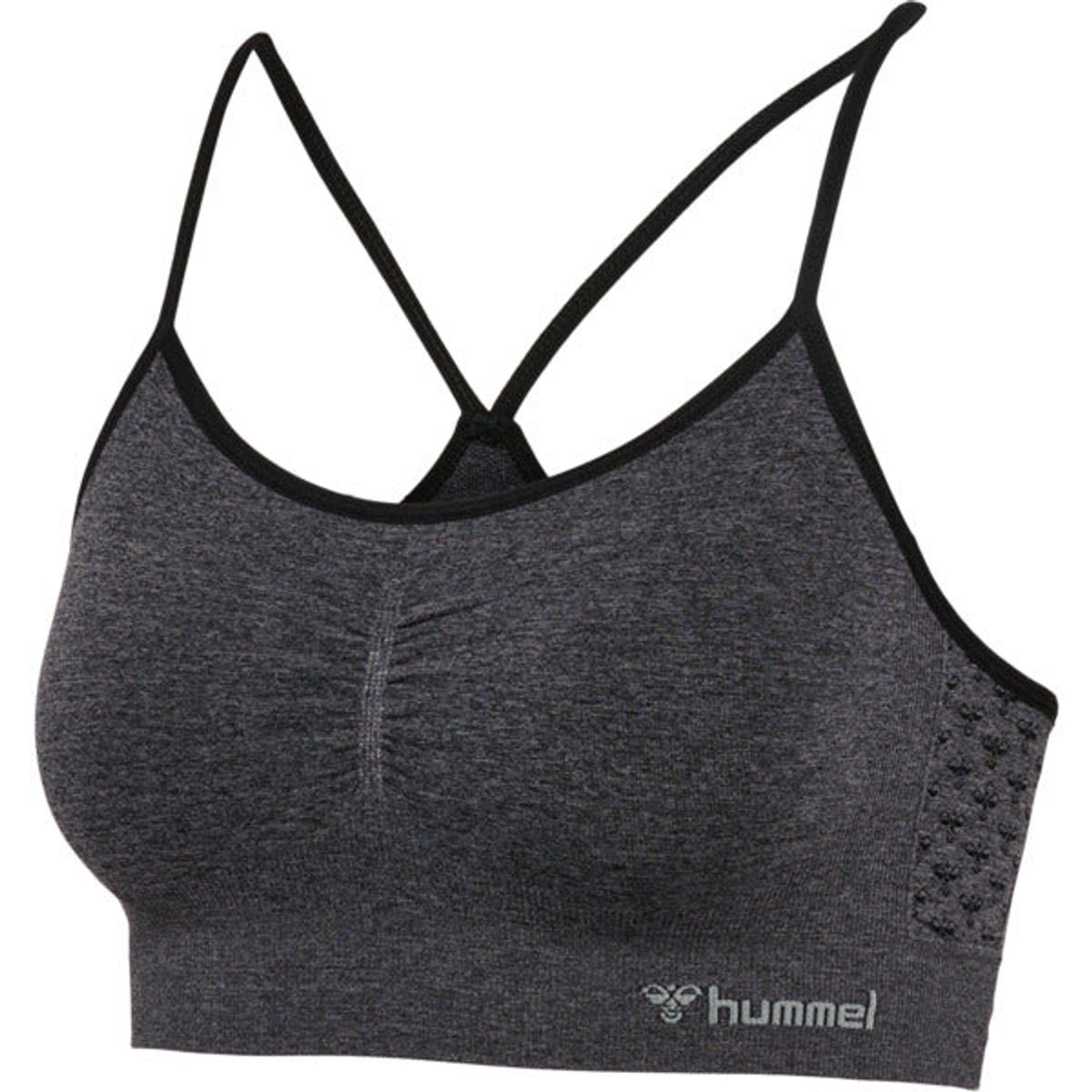 Hummel CI Seamless Scrunch Sports Bra - Black Melange