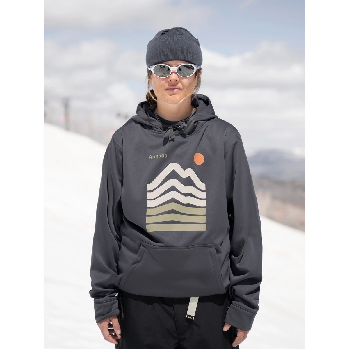 Rollin Hoodie til ski Unisex, Anthracite / L